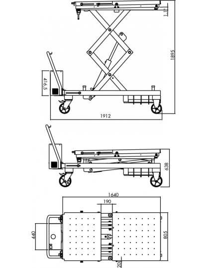 Table de levage mobile pour batteries VE - 2000Kg Electro-hydraulique - 2000TR-E – Image 3